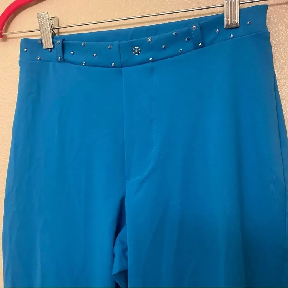Kelle dance costume aqua blue 2 piece pants NEW SUITS YOU LEOTARD 5349 SA